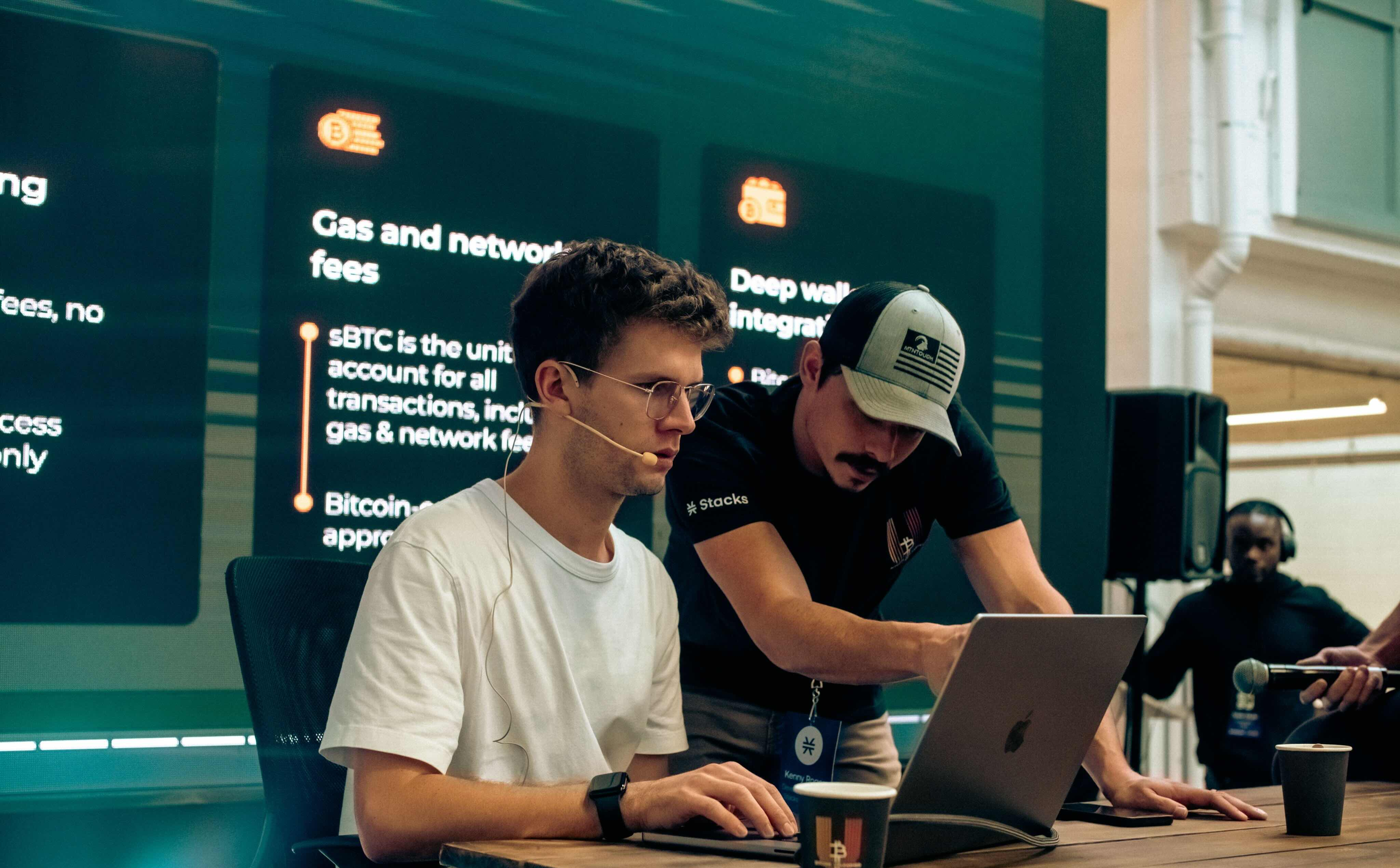 Hackathon community collaborating